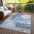 5' X 8' Blue Ivory And Gray Abstract Washable Indoor Outdoor Area Rug