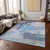 5' X 8' Blue Ivory And Gray Abstract Washable Indoor Outdoor Area Rug