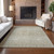 5' X 8' Taupe Green And Ivory Tribal Washable Indoor Outdoor Area Rug