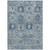 3' X 5' Denim Blue And Gold Floral Medallion Washable Indoor Outdoor Area Rug