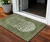 3' X 5' Olive Green And Artichoke Green Abstract Washable Indoor Outdoor Area Rug
