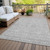 5' X 8' Gray Silver And Ivory Floral Washable Indoor Outdoor Area Rug