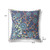 20" x 20" Blue and Off White Peacock Blown Seam Floral Indoor Outdoor Throw Pillow