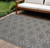 6' X 9' Dark Gray And Light Gray Geometric Indoor Outdoor Area Rug