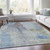 5' X 8' Denim Blue And Gray Abstract Washable Indoor Outdoor Area Rug - Denim Blue, Gray