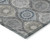 3' X 5' Gray Ivory And Navy Blue Floral Medallion Washable Indoor Outdoor Area Rug