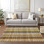 3' X 5' Wheat Ivory And Brown Plaid Washable Indoor Outdoor Area Rug
