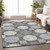 5' X 8' Charcoal And Ivory Geometric Washable Indoor Outdoor Area Rug