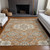 3' X 5' Terra Cotta Gray And Beige Medallion Washable Indoor Outdoor Area Rug