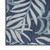 6' X 9' Navy Blue And Ivory Palm Leaf Indoor Outdoor Area Rug