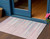 3' X 5' Pink Blue And Purple Striped Washable Indoor Outdoor Area Rug