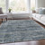 3' X 5' Denim Blue And Ivory Striped Washable Indoor Outdoor Area Rug - 880016384505