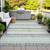 3' X 5' Pale Aqua And Lime Green Striped Washable Indoor Outdoor Area Rug