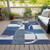 5' X 8' Blue And Ivory Geometric Washable Indoor Outdoor Area Rug Modern Style - Blue, Ivory Color