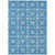 5' X 8' Denim Blue And Ivory Floral Medallion Washable Indoor Outdoor Area Rug - Denim Blue, Ivory