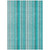 5' X 8' Teal and Gray Striped Washable Non Skid Indoor Outdoor Area Rug