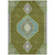 5' X 8' Olive Green Pink And Ivory Oriental Washable Indoor Outdoor Area Rug