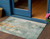 3' X 5' Blue Copper And Gray Abstract Washable Indoor Outdoor Area Rug