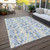 3' X 5' Sky Blue And Ivory Abstract Washable Indoor Outdoor Area Rug - Sky Blue, Ivory