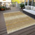 5' X 8' Gold And Beige Abstract Washable Indoor Outdoor Area Rug Transitional Style - Gold, Beige Color