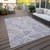 3' X 5' Purple Lilac And Silver Geometric Washable Indoor Outdoor Area Rug