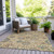 5' X 8' Gold Beige And Pale Aqua Floral Washable Indoor Outdoor Area Rug