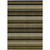 3' X 5' Brown Ivory And Black Striped Washable Indoor Outdoor Area Rug