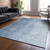 3' X 5' Navy Blue And Sky Blue Abstract Washable Indoor Outdoor Area Rug Transitional Style - Navy Blue, Sky Blue Color