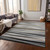 5' X 8' Gray Ivory And Beige Striped Washable Indoor Outdoor Area Rug