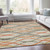5' X 8' Orange Ivory And Gray Abstract Washable Indoor Outdoor Area Rug