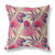20” Pink Yellow Tropical Indoor Outdoor Throw Pillow
