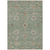 5' X 8' Artichoke Green Ivory And Coral Floral Washable Indoor Outdoor Area Rug