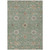 5' X 8' Artichoke Green Ivory And Coral Floral Washable Indoor Outdoor Area Rug
