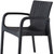 Set of Two Black Faux Rattan Heavy Duty Plastic Outdoor Stacking Arm Chairs