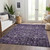 5' X 8' Purple Lilac And Lavender Oriental Washable Indoor Outdoor Area Rug - Purple, Lilac, Lavender