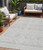 5' X 8' Silver And Ivory Southwestern Washable Indoor Outdoor Area Rug