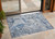 2' X 3' Blue and Gray Abstract Washable Non Skid Indoor Outdoor Area Rug Transitional Style - Blue, Gray Color