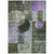 5' X 8' Olive Green Charcoal And Purple Geometric Washable Indoor Outdoor Area Rug