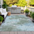 5' X 8' Sage And Denim Blue Abstract Washable Indoor Outdoor Area Rug