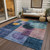 3' X 5' Blue Green And Copper Geometric Washable Indoor Outdoor Area Rug