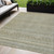 5' X 8' Linen And Beige Striped Washable Indoor Outdoor Area Rug