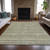 5' X 8' Linen And Beige Striped Washable Indoor Outdoor Area Rug