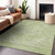 5' X 8' Sage And Ivory Oriental Washable Indoor Outdoor Area Rug