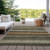 5' X 8' Khaki And Gold Striped Washable Indoor Outdoor Area Rug