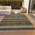 5' X 8' Khaki And Gold Striped Washable Indoor Outdoor Area Rug