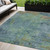 5' X 8' Blue Abstract Washable Indoor Outdoor Area Rug Transitional Style - Blue Color