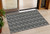 3' X 5' Black And Ivory Geometric Washable Indoor Outdoor Area Rug Transitional Style - Black, Ivory Color