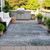 5' X 8' Pewter Navy Blue And Charcoal Abstract Washable Indoor Outdoor Area Rug