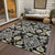 3' X 5' Black Gray And Brown Oriental Washable Indoor Outdoor Area Rug