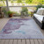 3' X 5' Lavender And Teal Blue Abstract Washable Indoor Outdoor Area Rug